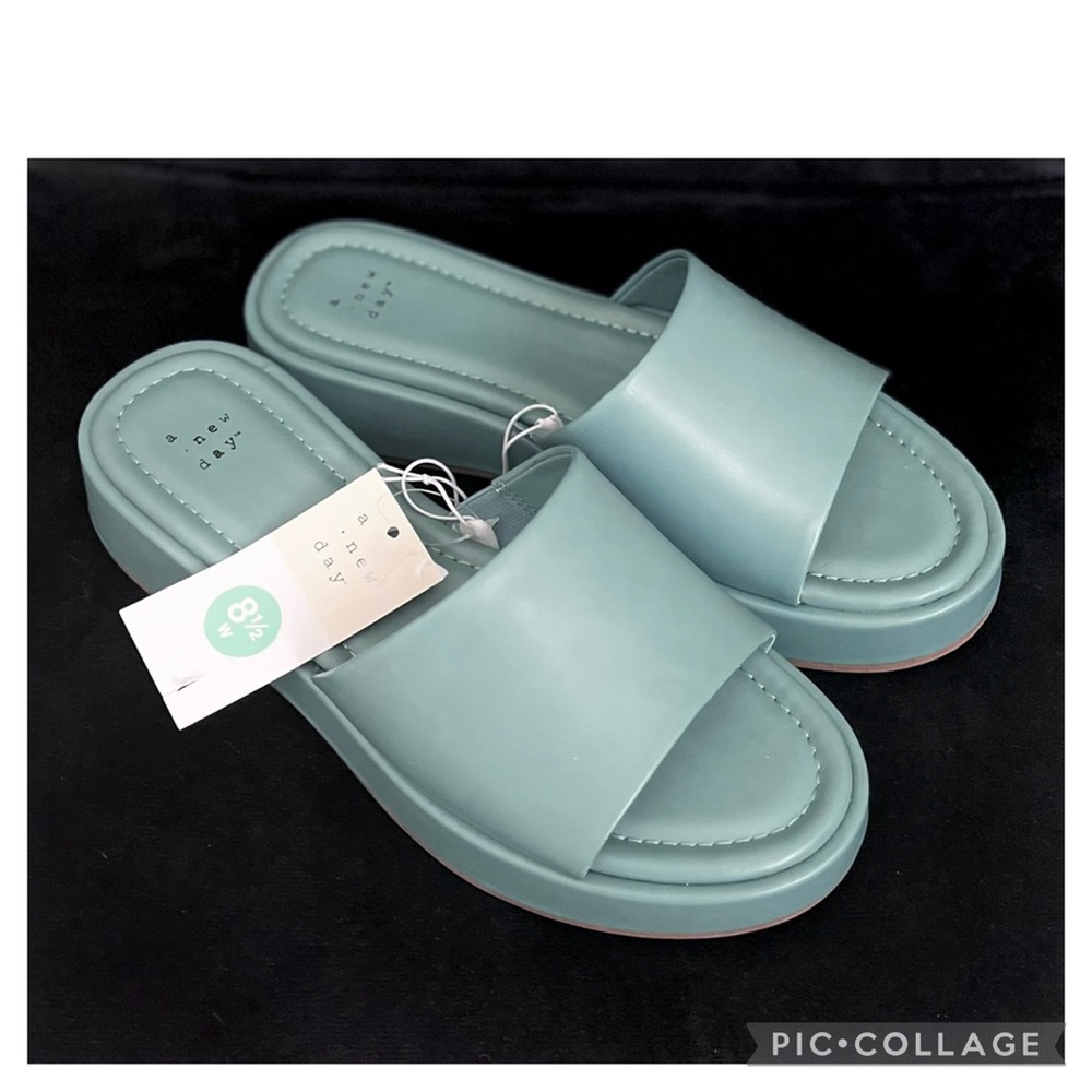 a new day Teal Slide Sandals with Platform Sole - Picture 4 of 6
